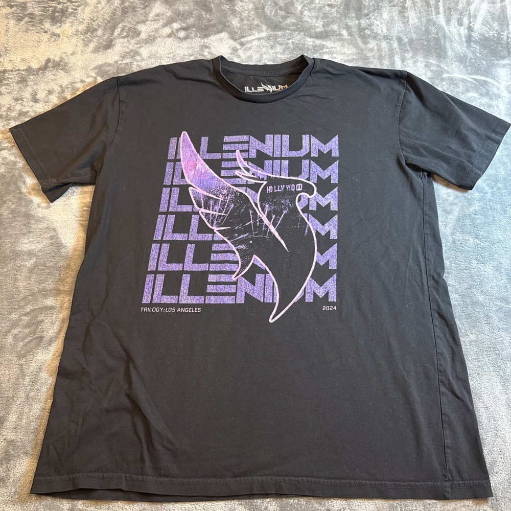Illenium Trilogy Los Angeles 2024 Concert Graphic T-Shirt Mens XL Black